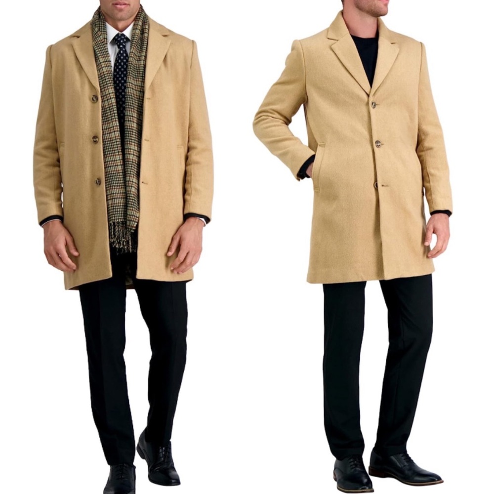 New J. M. Haggar Top Coat in Camel size small